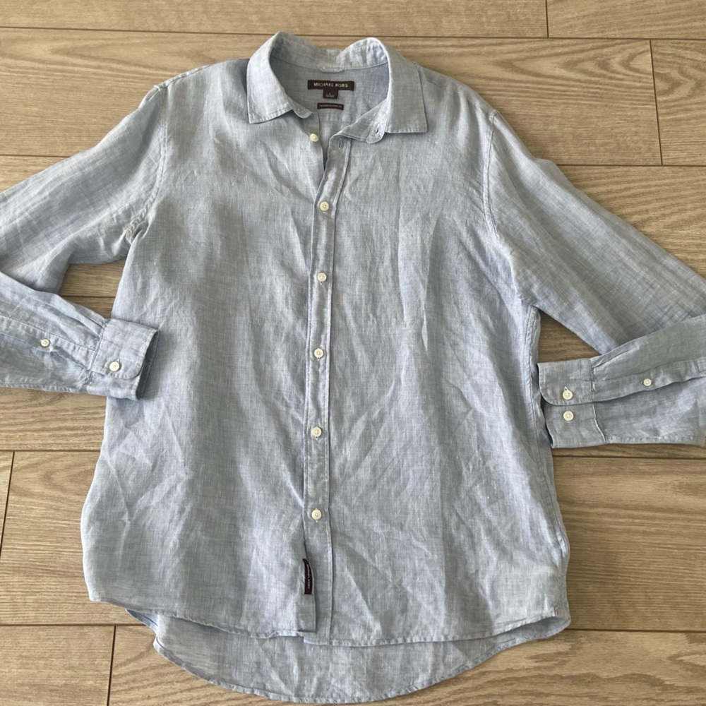 Michael Kors men’s  linen long sleeve shirt. Size: L